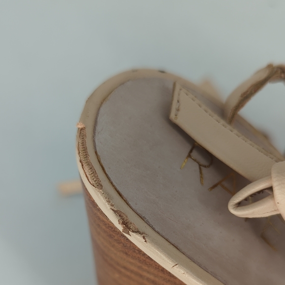 Raye Braided Strappy Block Heels Cream size 9 bohemian summer resortwear spring - Picture 11 of 11